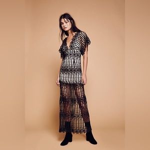Free People Night Whisper Lace Maxi Dress
